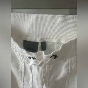 Athleta size 4 white linen drawstring pants.